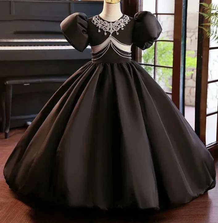 Vintage Beaded Sweep train Gown
