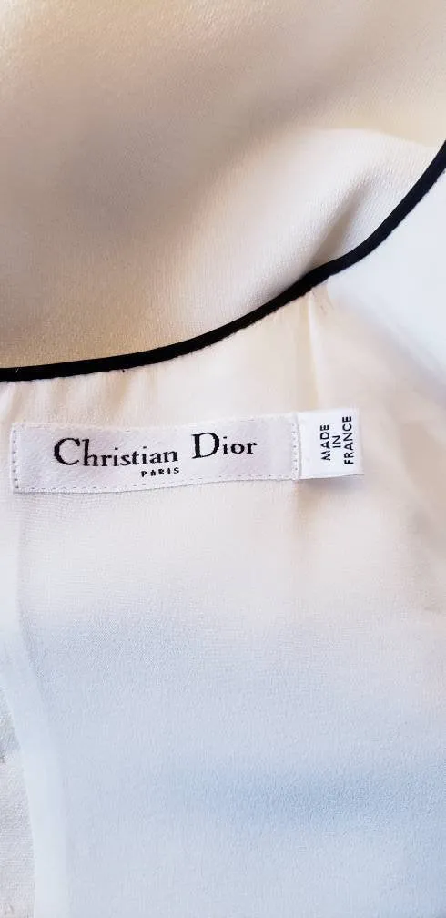 Vintage Christian Dior Evening Dress Silk Satin Ruffled Peplum /Designer Sleeveless Ankle Length Party Dress Black White Red Carpet Gala  SM