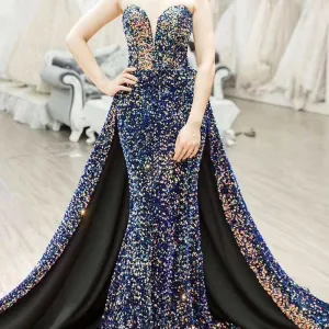 Vintage Evening Dresses Long Robe de Soiree Sexy High Split Backless Dress