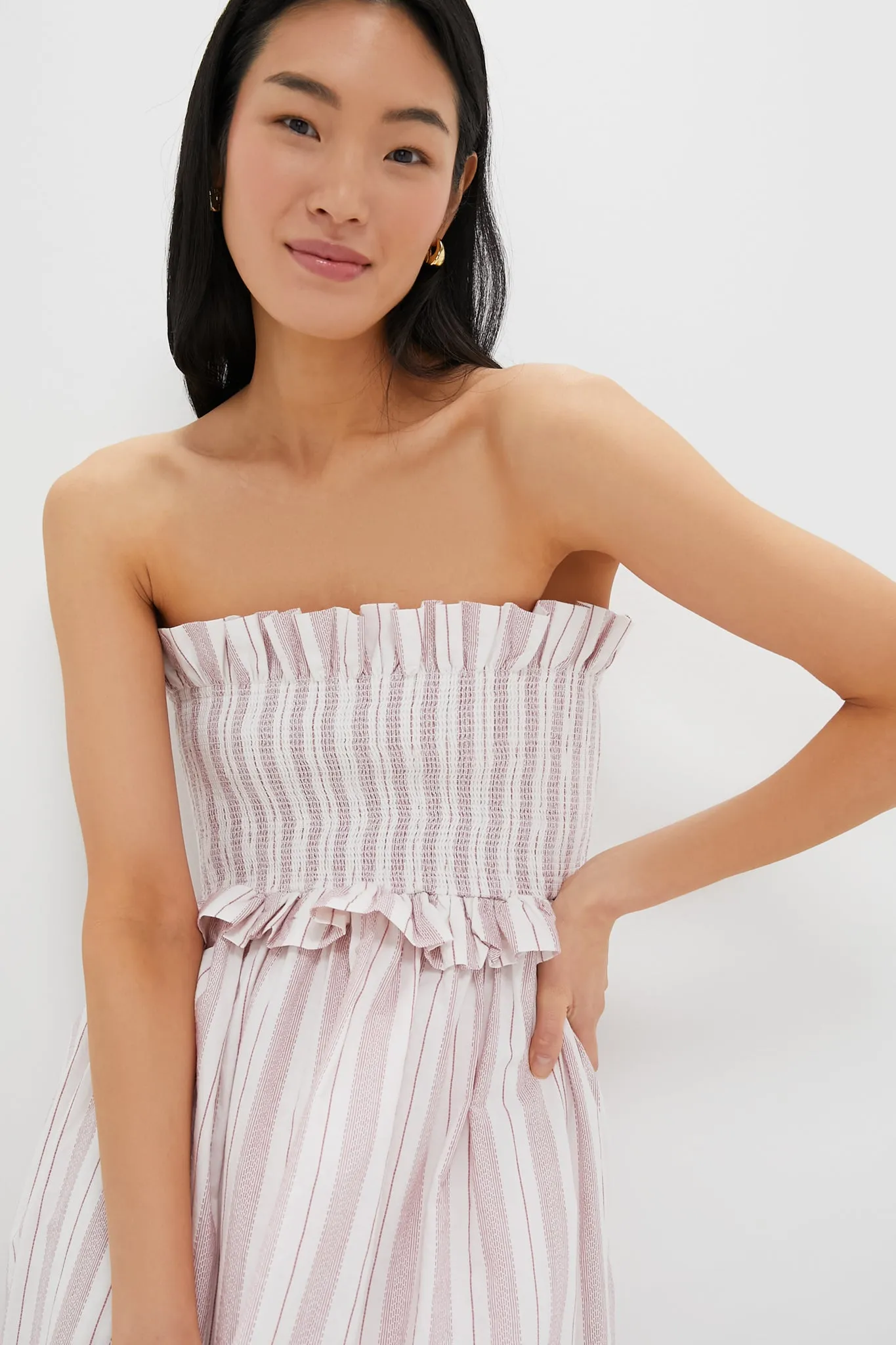 Vintage Stripe Coby Strapless Dress