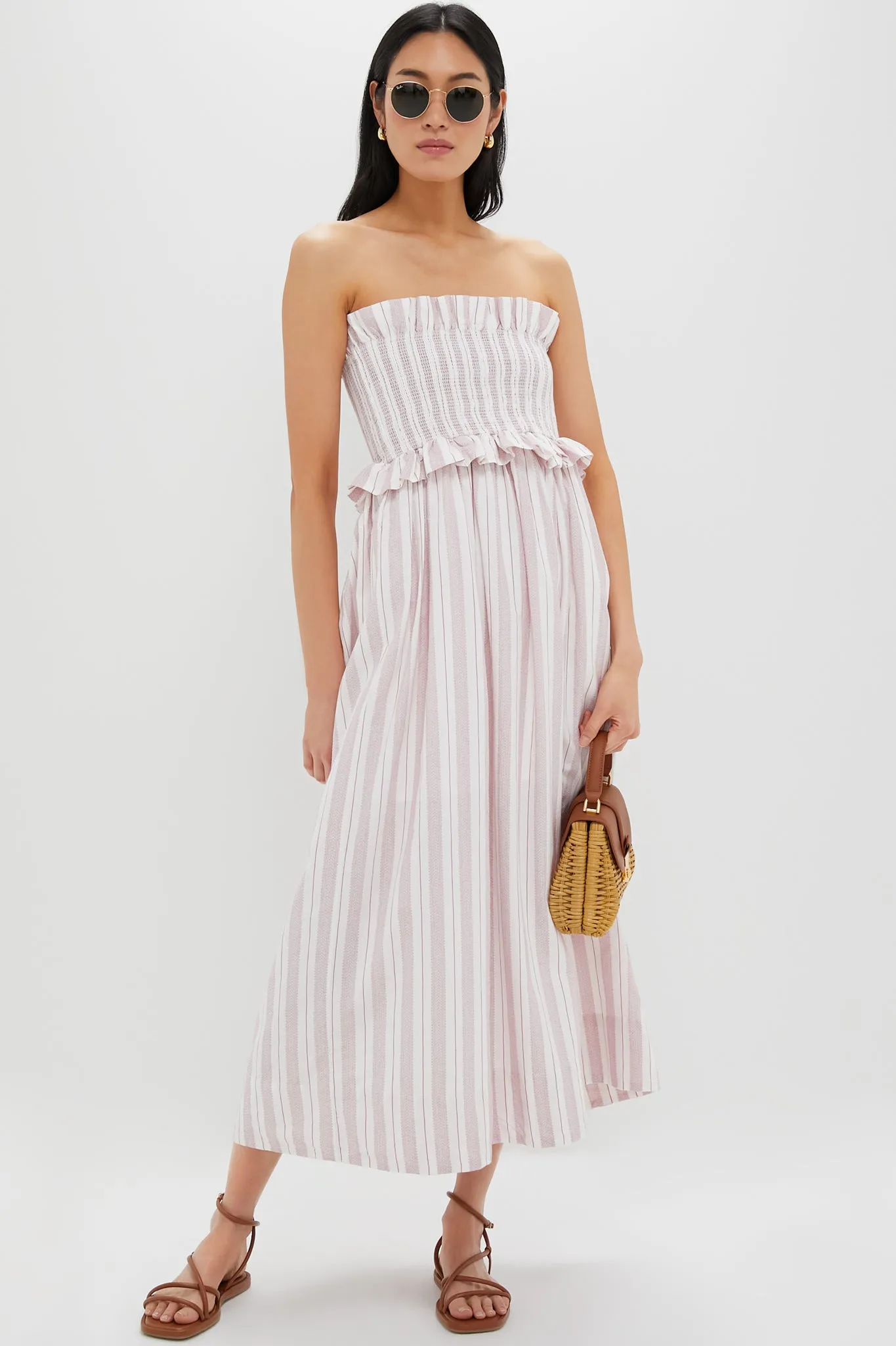 Vintage Stripe Coby Strapless Dress