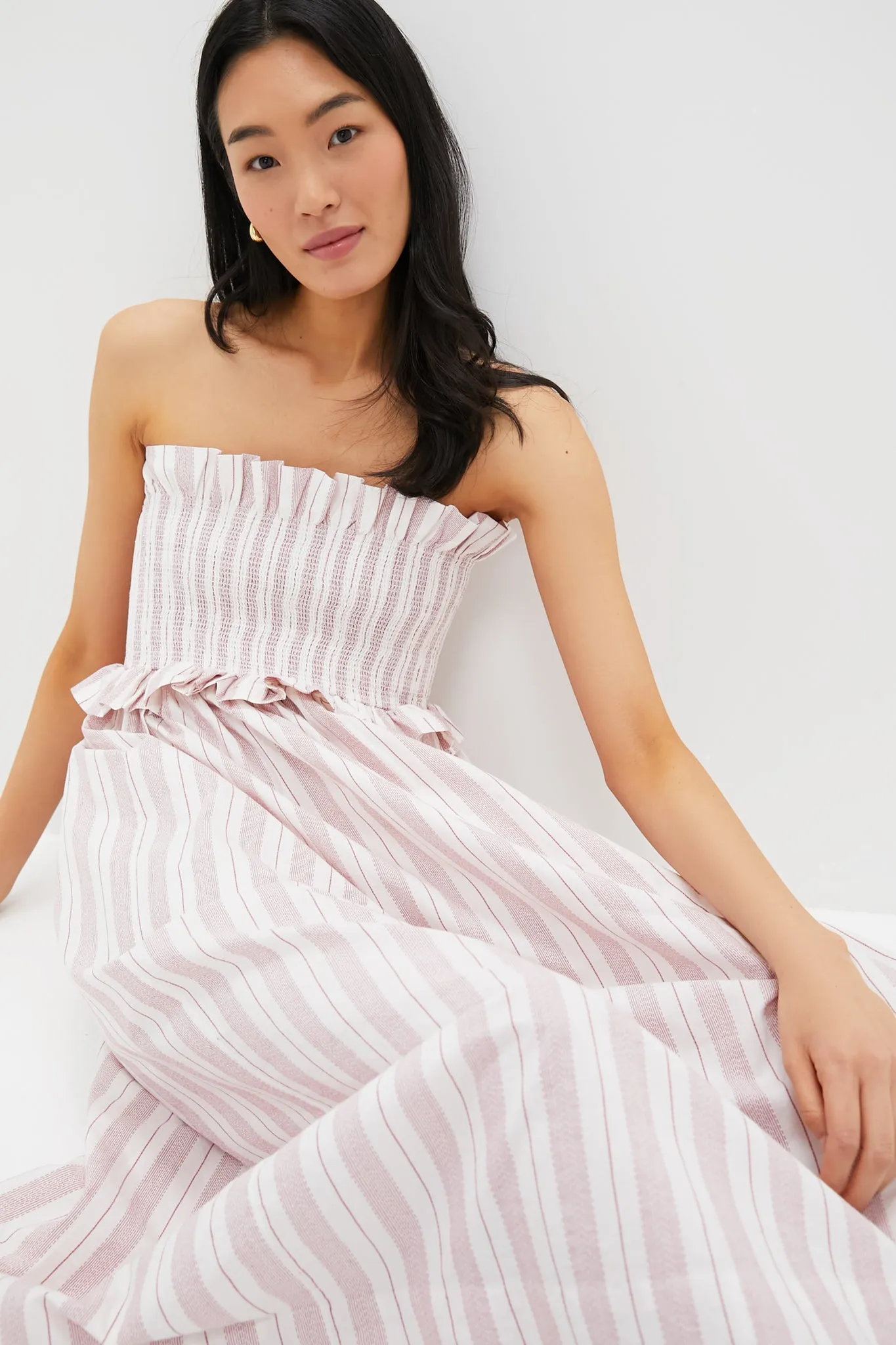 Vintage Stripe Coby Strapless Dress