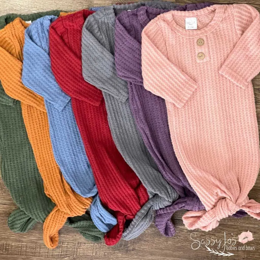 Waffle Knit Knotted Gowns