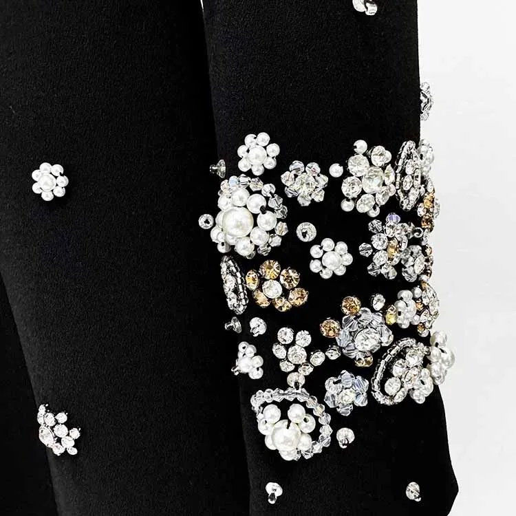 Women's Long Sleeve Galaxy Beaded Maxi Dress