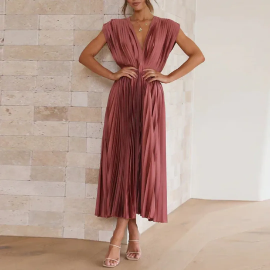 Women's Stunning Pleated Wedding Guest Dress | Midi