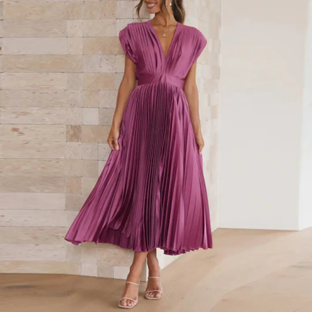 Women's Stunning Pleated Wedding Guest Dress | Midi