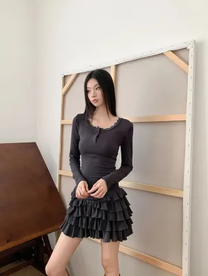 Y2K Casual Ruffled Mini Dress