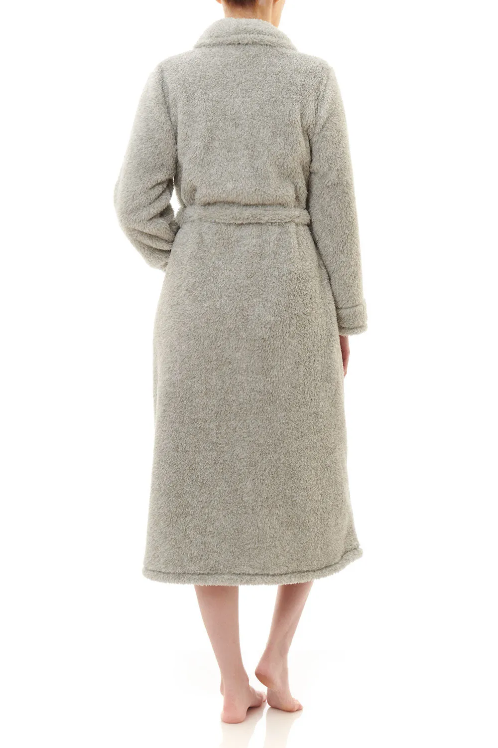 Yarn Dyed Long Wrap Gown - Silver Marle