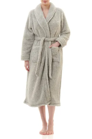 Yarn Dyed Long Wrap Gown - Silver Marle