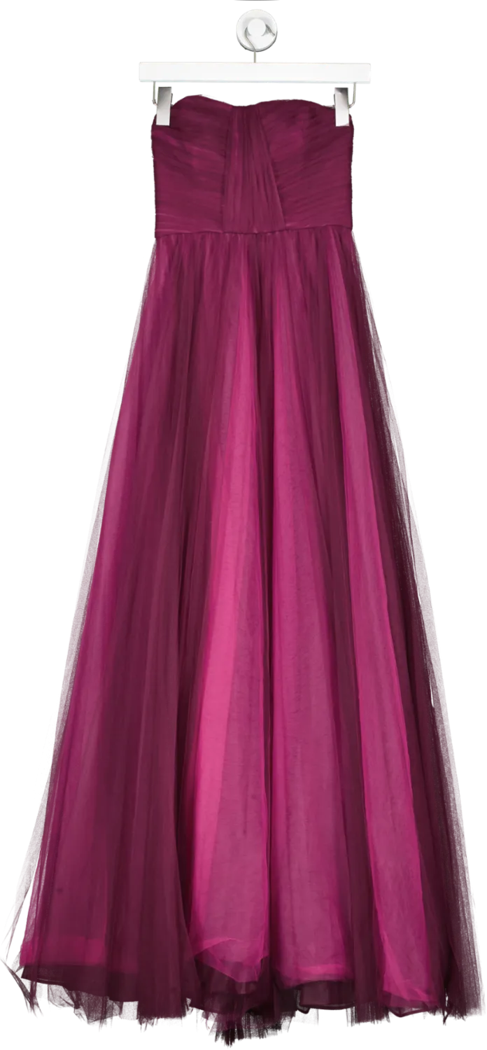 Zac Posen Red Sleeveless Pleated Gown UK 4
